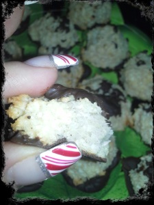Pardon the photo quality but inside is soft and a great combo of cookie and coconut macaroon.