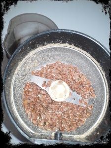 Pour Flax Seeds in Coffee Grinder or High Powered Blender