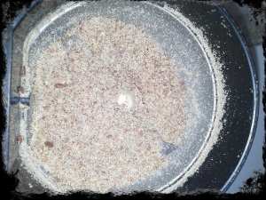 Ground Flax Meal.  If some seeds don't grind, no worries, it gives your dish some character ;)